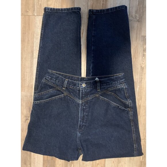 Rockies Vintage Women's Dark Blue Denim High Rise Straight Leg Size 32X33.5" - Picture 1 of 6